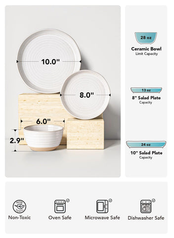 LE TAUCI Arctic White dishware showing clean, durable glaze.