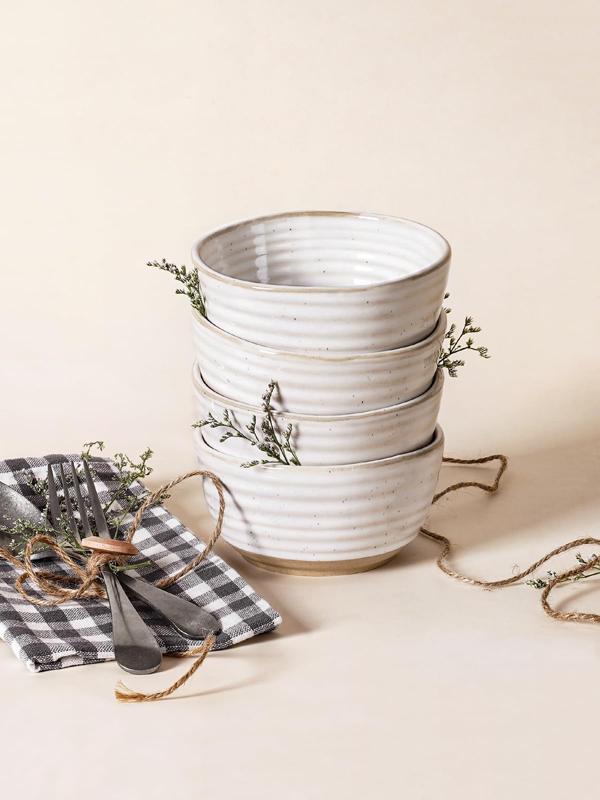 LE TAUCI neutral glaze bowls pair easily with existing dinnerware