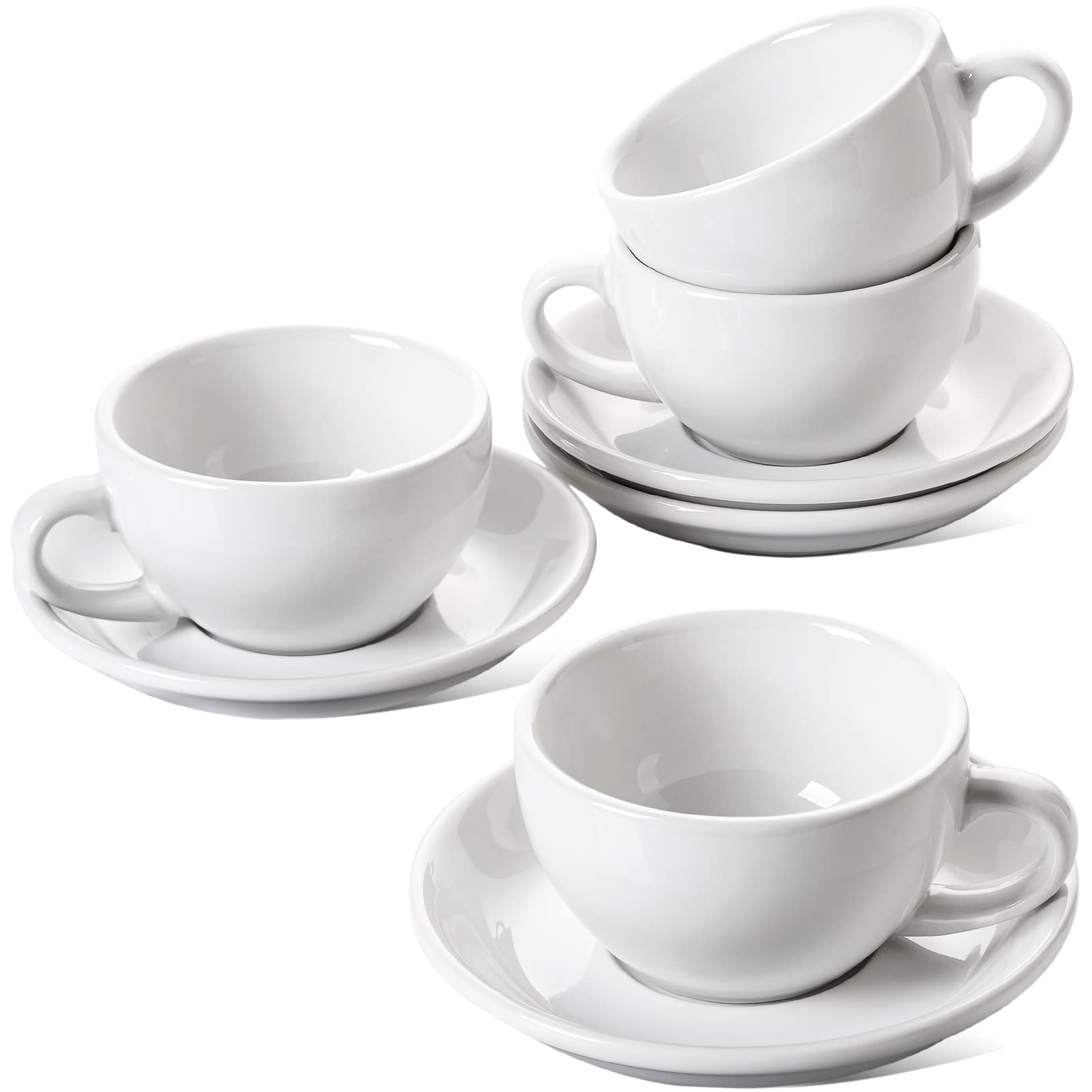 LE TAUCI cappuccino cups with saucers show premium heft for a refined coffee ritual.