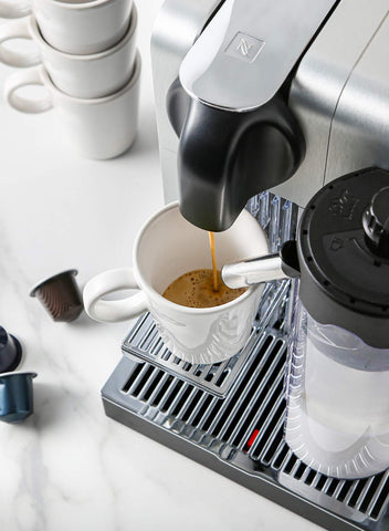 LE TAUCI ceramic espresso cups 5 oz with heat-retaining walls.