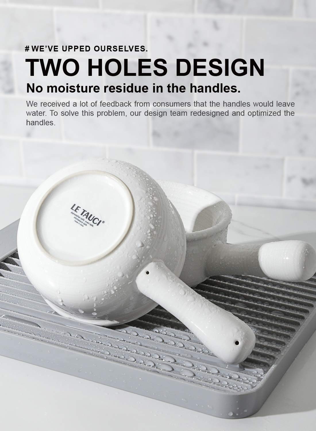 LE TAUCI ceramic soup bowl in white is oven-safe and microwavable for quick meals.