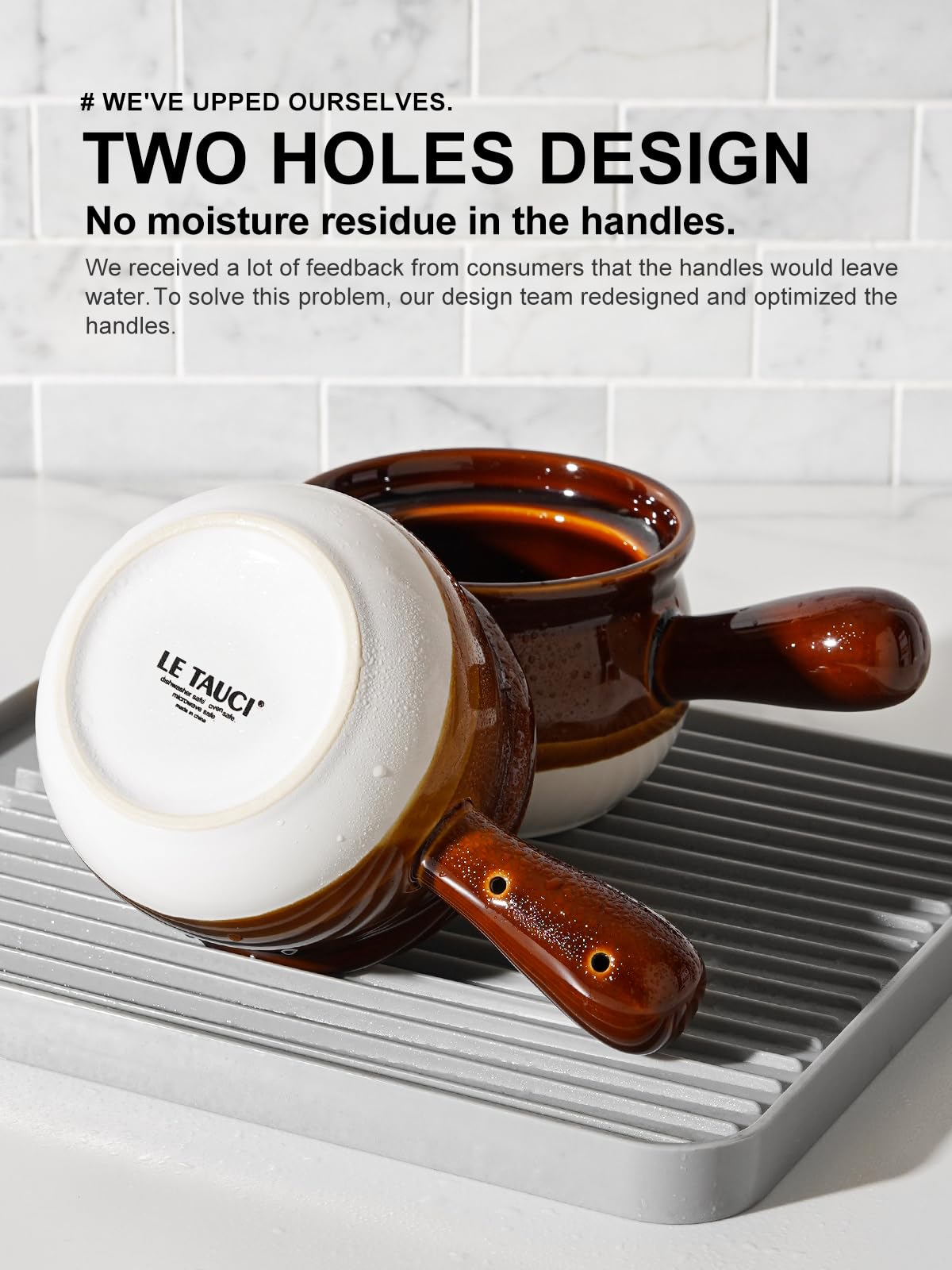 LE TAUCI ceramic soup bowls in 16-ounce size ideal for hearty servings