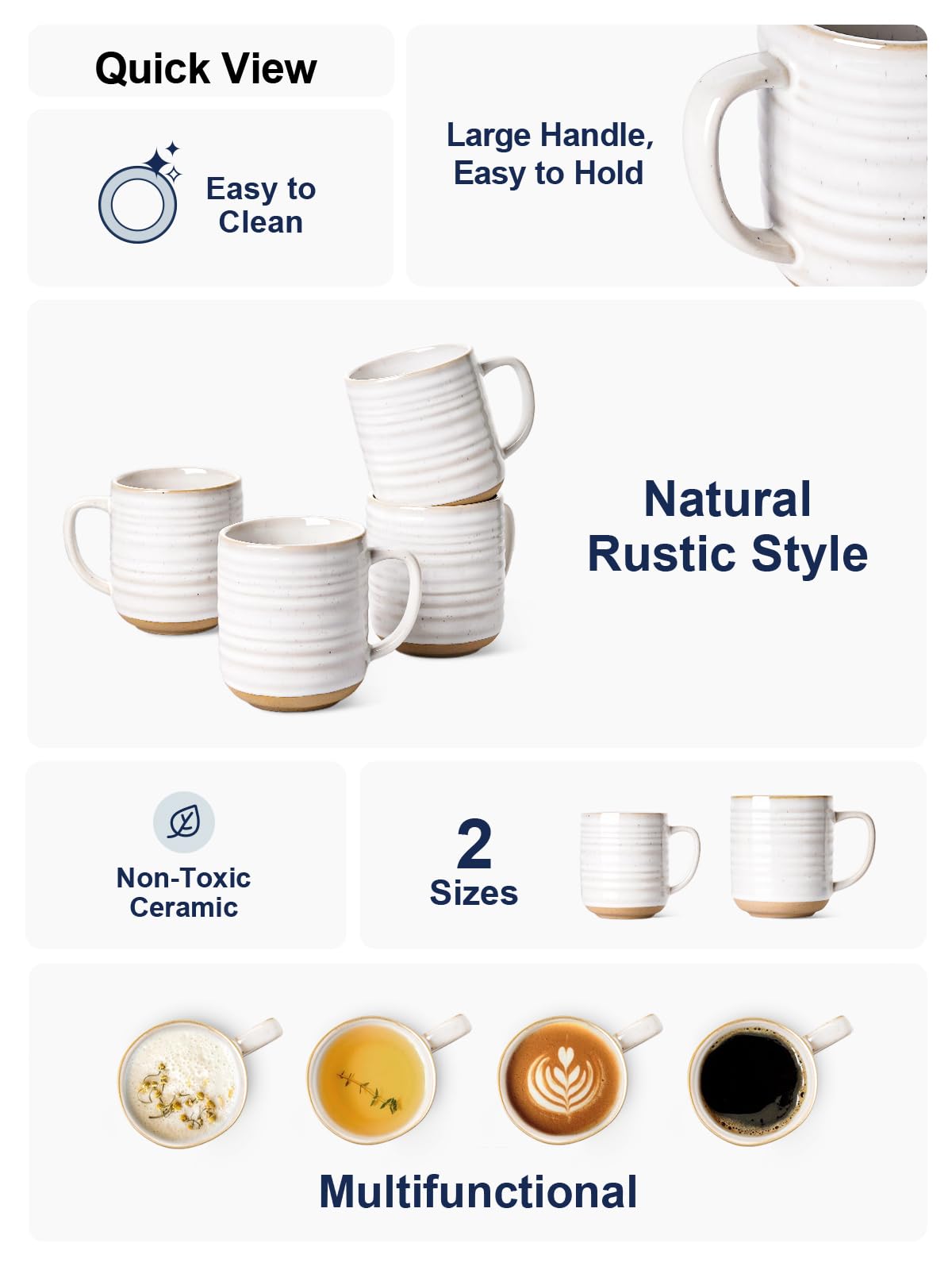 LE TAUCI 12oz spiral lines detail enhances rustic ceramic charm.