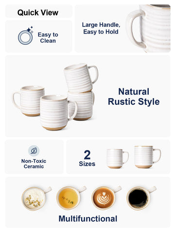 LE TAUCI 12oz spiral lines detail enhances rustic ceramic charm.