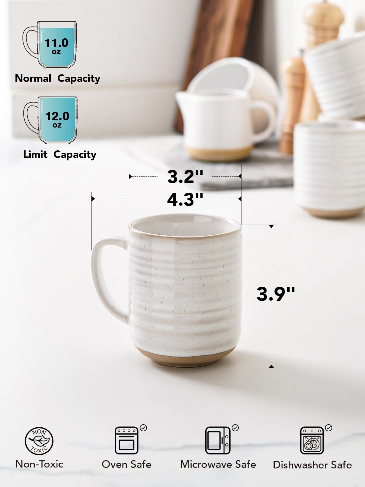 LE TAUCI 12oz unglazed bottom texture shows natural clay character.