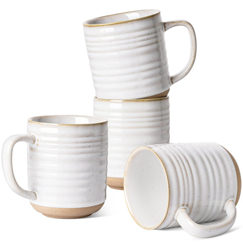 LE TAUCI 18oz Arctic White coffee mug front view, ideal for daily coffee rituals.