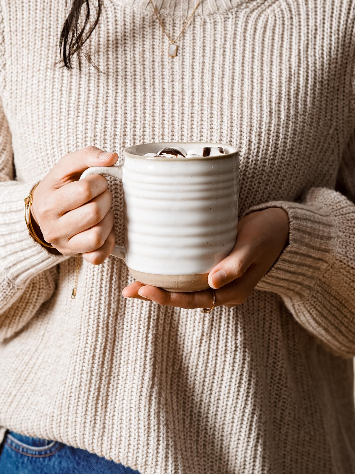 LE TAUCI mug side view shows generous form and comfortable profile for easy handling.