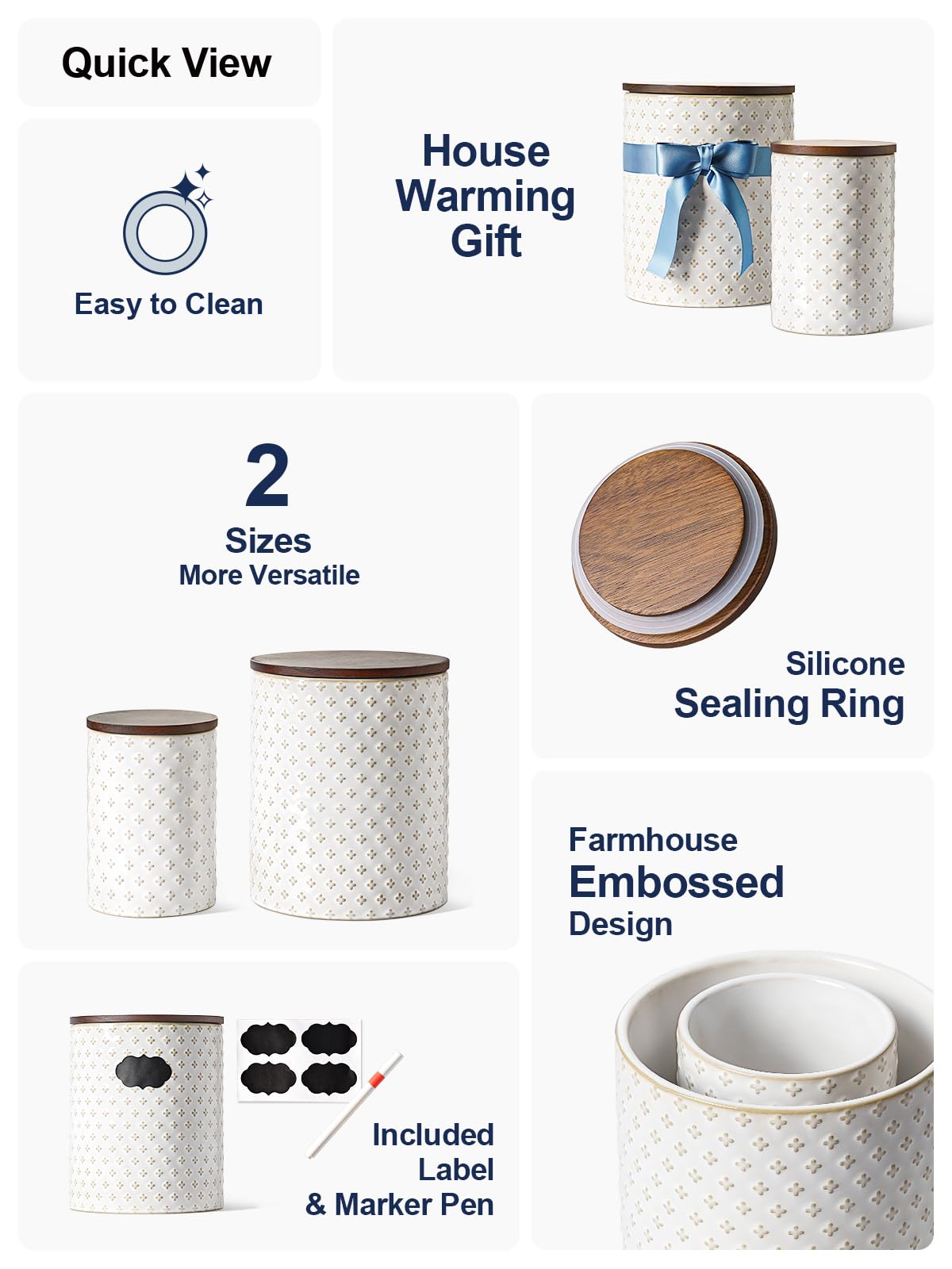 LE TAUCI countertop display showing versatile kitchen storage jars.