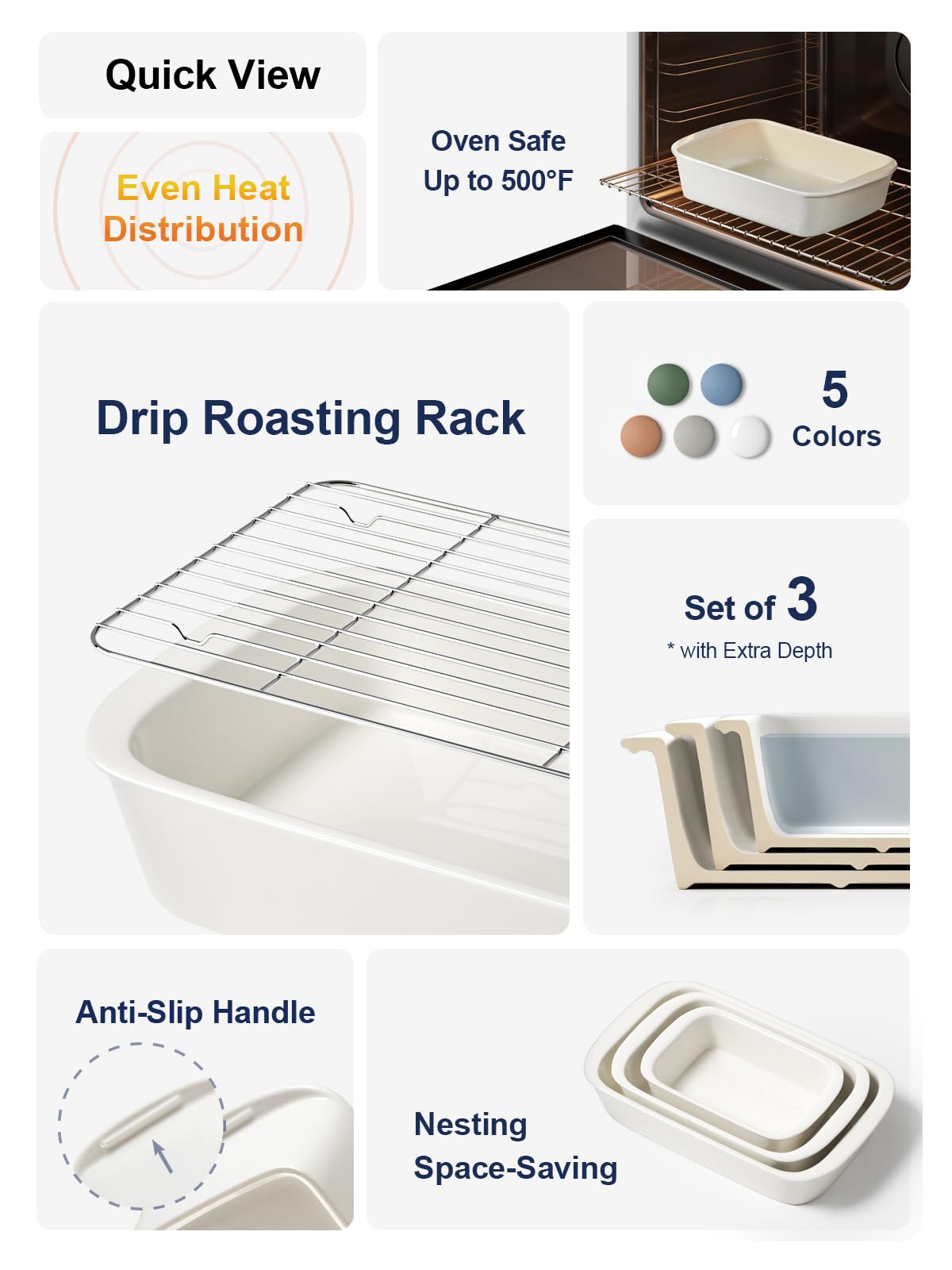 LE TAUCI medium casserole pan with rack for roasting