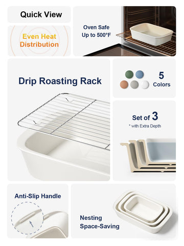 LE TAUCI medium casserole pan with rack for roasting