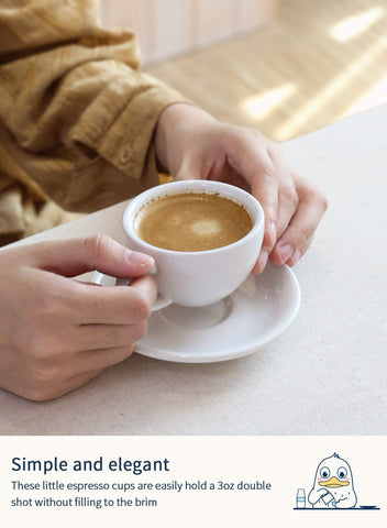 LE TAUCI demitasse cups with comfy handles for easy, graceful lifting.
