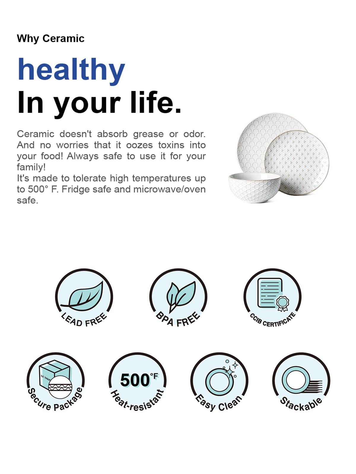 LE TAUCI dishwasher microwave and oven safe for versatile use