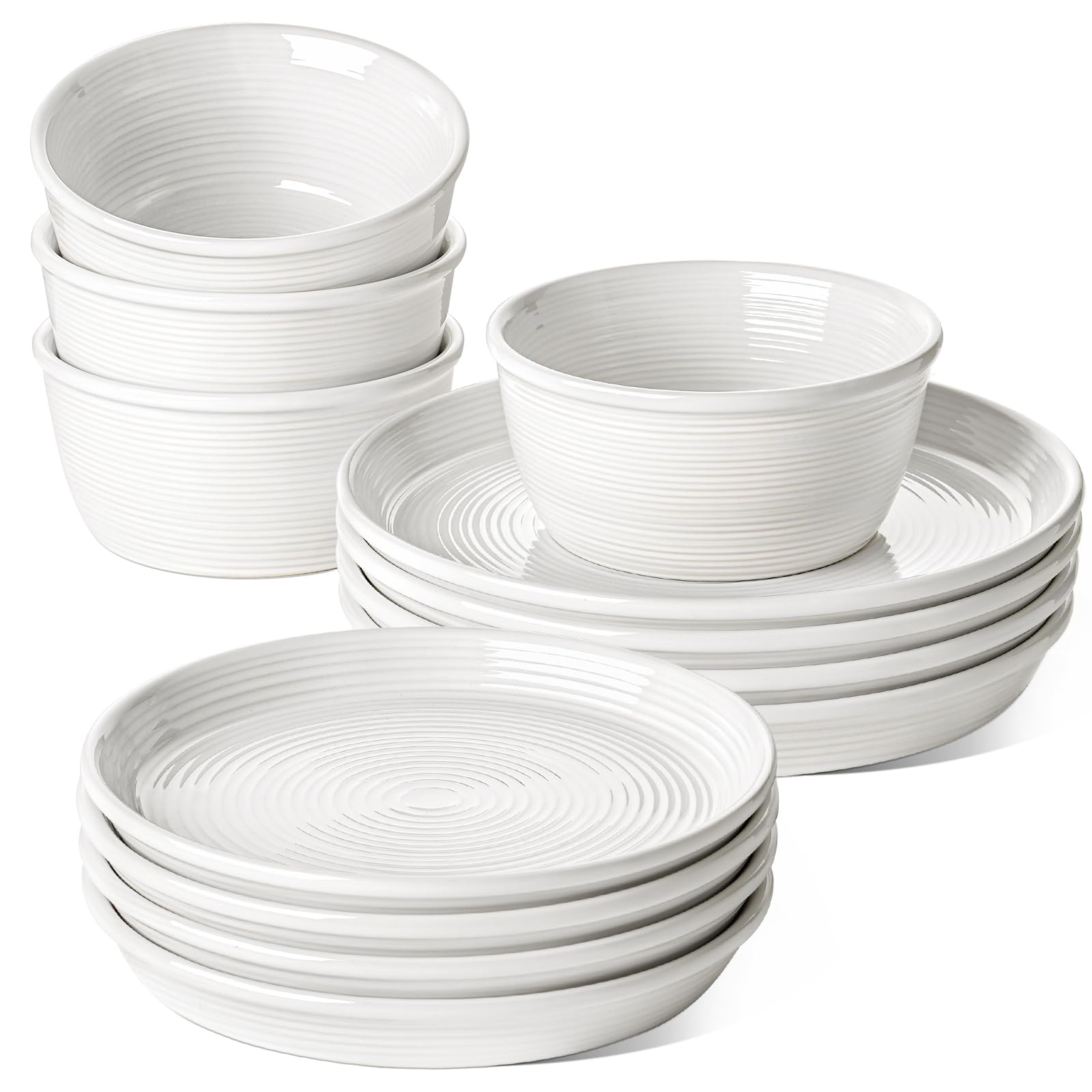 LE TAUCI Dishes Set dinner plate 10in with creamy glaze ideal for everyday meals.