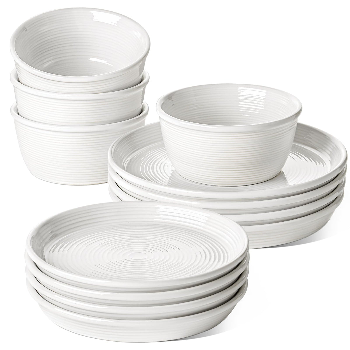 LE TAUCI Dishes Set dinner plate 10in with creamy glaze ideal for everyday meals.