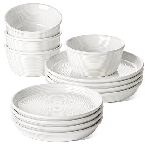 LE TAUCI Dishes Set dinner plate 10in with creamy glaze ideal for everyday meals.
