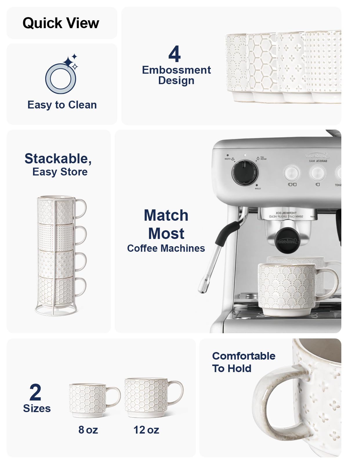 LE TAUCI durable ceramic mugs are lead-free and cadmium-free for safe sipping