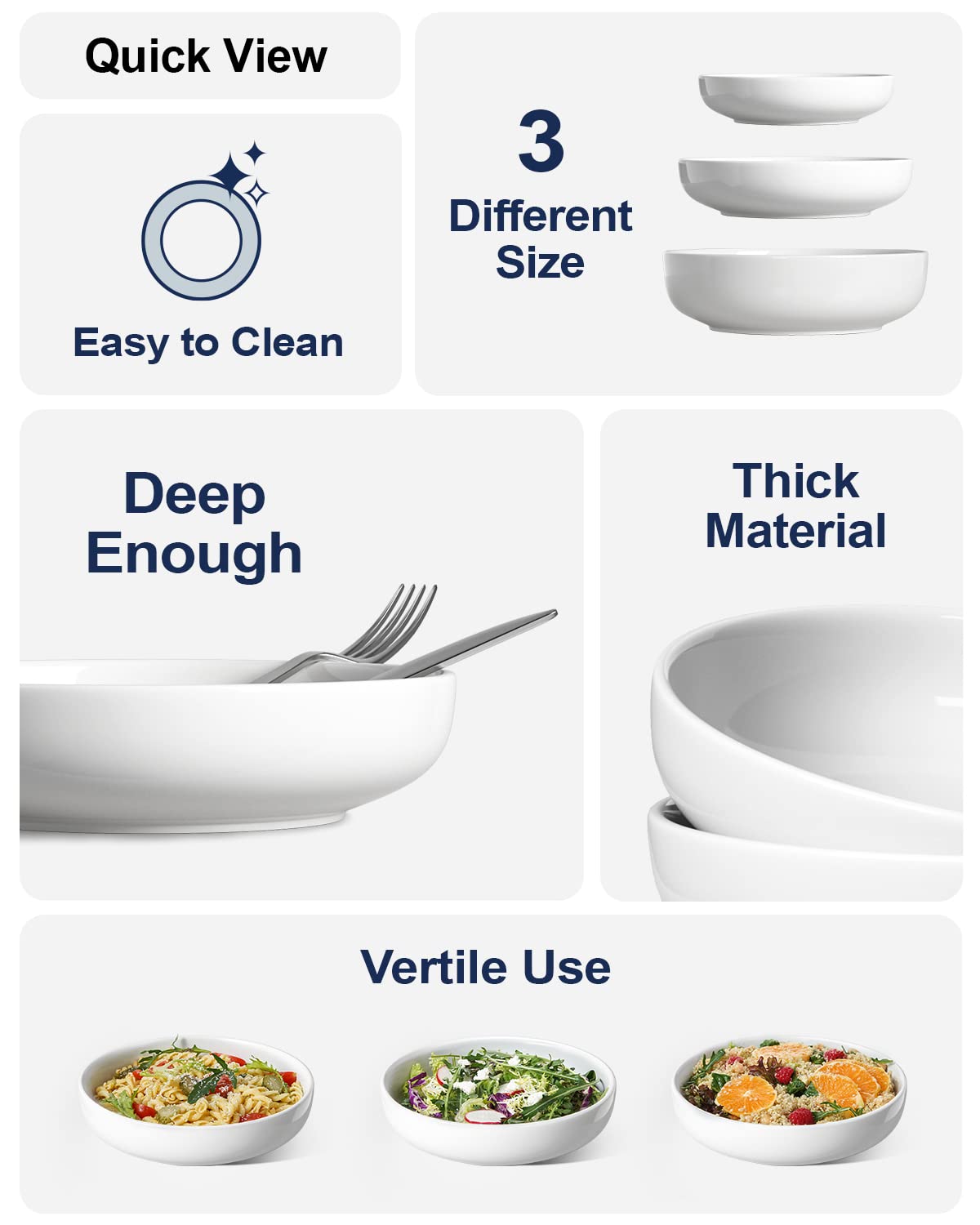 LE TAUCI durable porcelain bowls offer everyday reliability for family dinners and leftovers.
