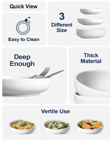 LE TAUCI durable porcelain bowls offer everyday reliability for family dinners and leftovers.