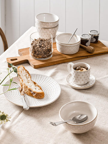 LE TAUCI espresso cups with saucers showcase elegant embossing for refined moments