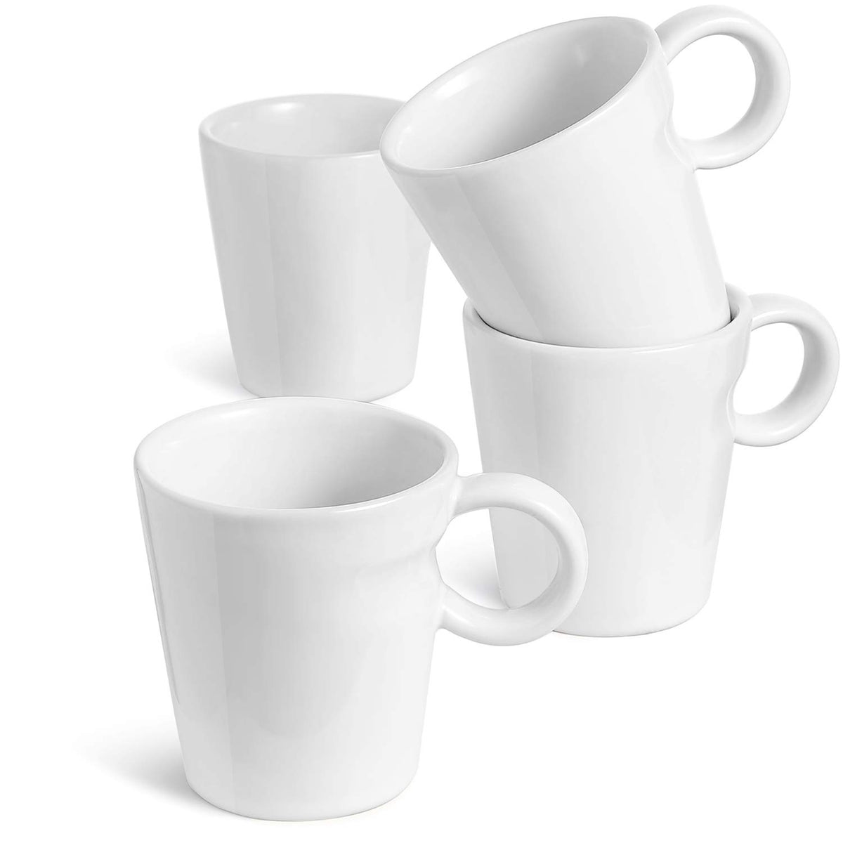 LE TAUCI 5 oz espresso mug stackable white ceramic for double shots.