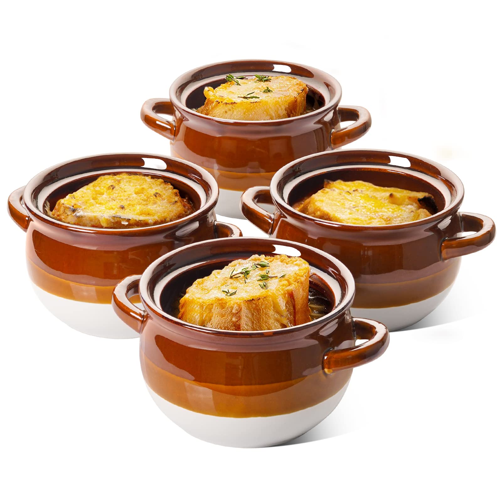 LE TAUCI French Onion Soup Bowl with handles for easy serving.