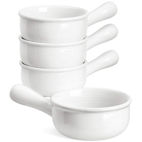 LE TAUCI French onion soup bowl with handles for easy serving and safe handling.