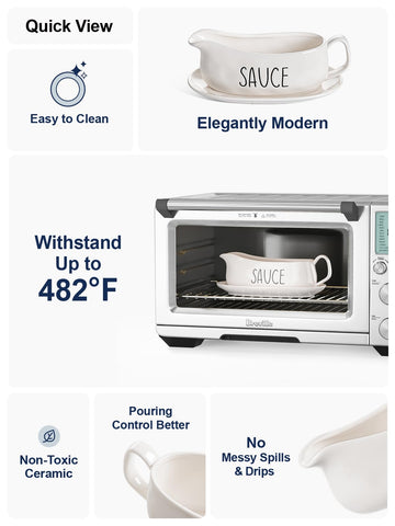 LE TAUCI Grade A ceramic is heat-safe up to 482°F for diverse use.
