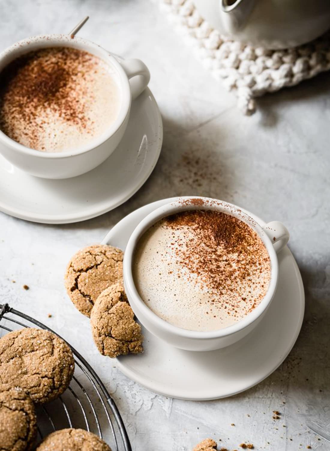 LE TAUCI heavyweight ceramic cups emphasize stability and heat retention for longer temps.
