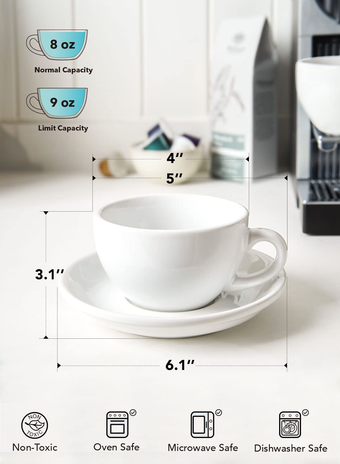 LE TAUCI latte-art-friendly cup supports latte art and keeps flavors warm.