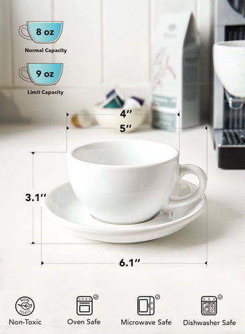 LE TAUCI latte-art-friendly cup supports latte art and keeps flavors warm.