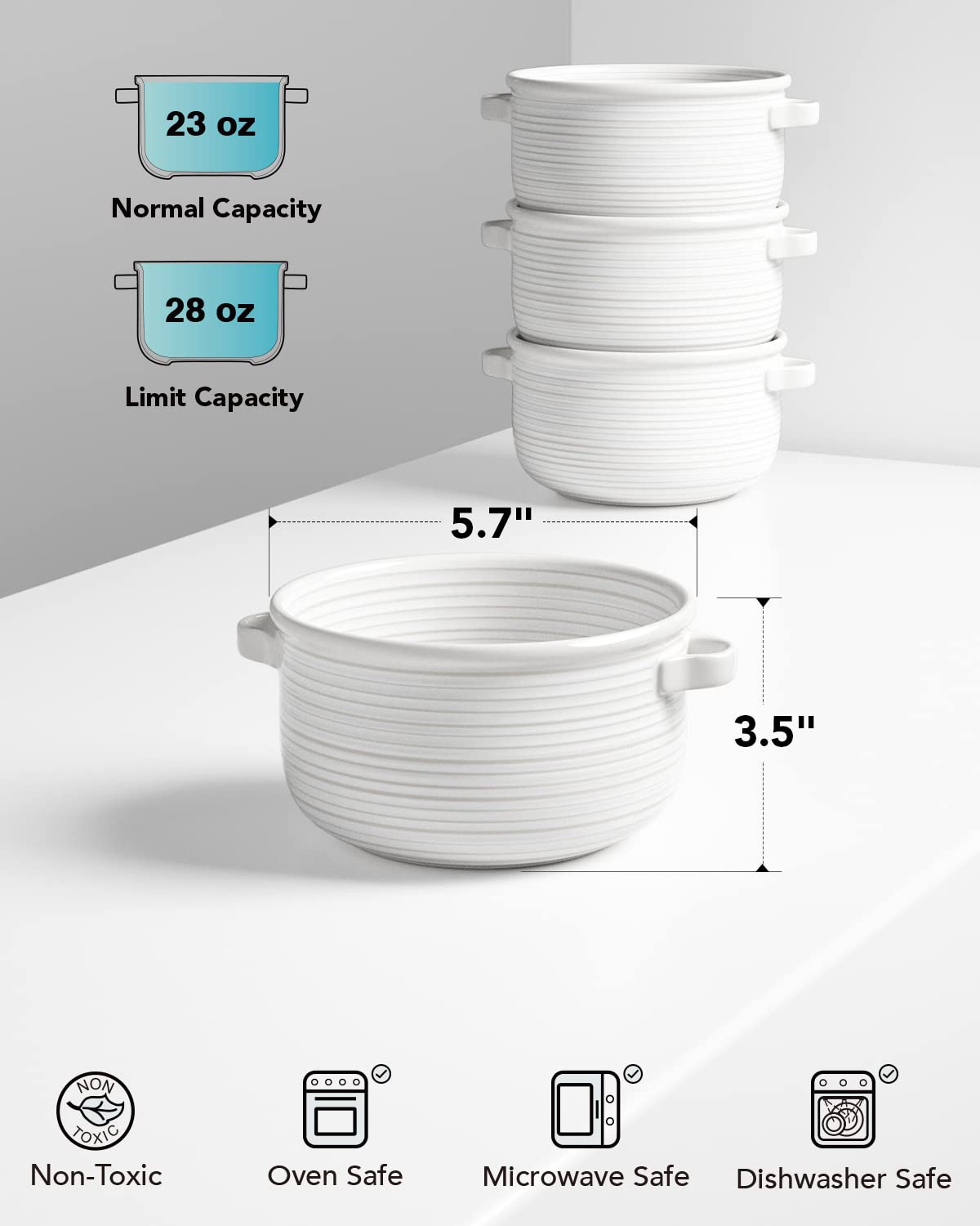 LE TAUCI lead-free glaze ensures safe, stain-resistant serving.