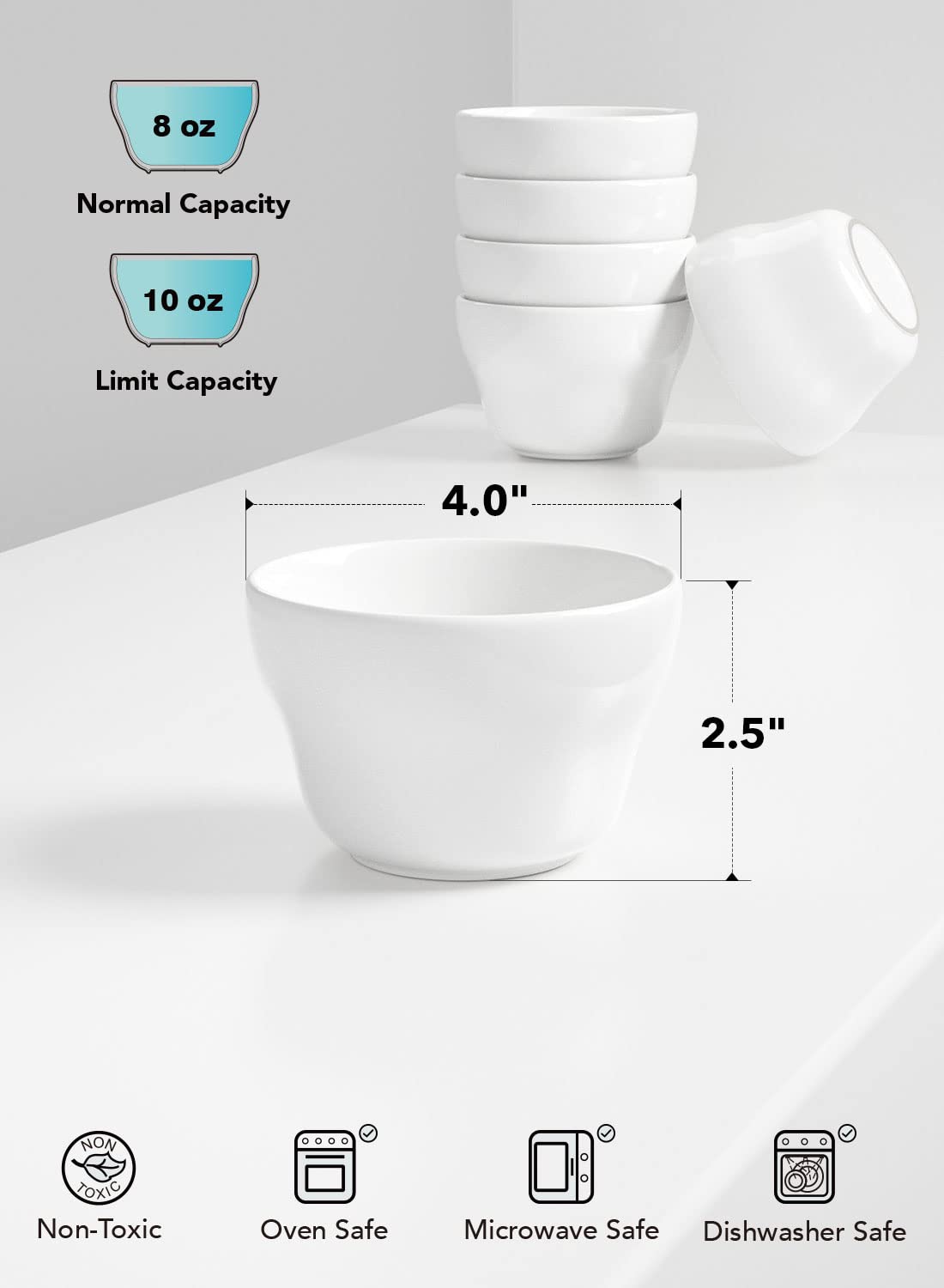 LE TAUCI microwave safe bowls ready for quick reheating in white