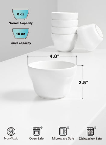 LE TAUCI microwave safe bowls ready for quick reheating in white