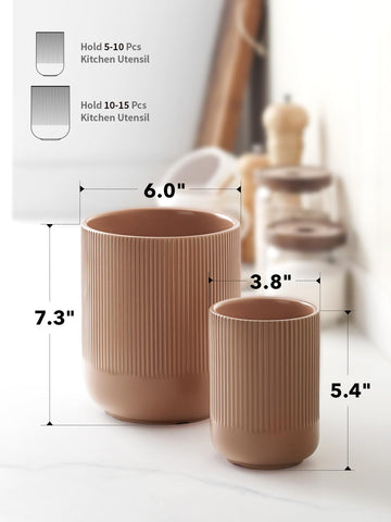 LE TAUCI modern vertical ribbed design adds style to kitchen decor.