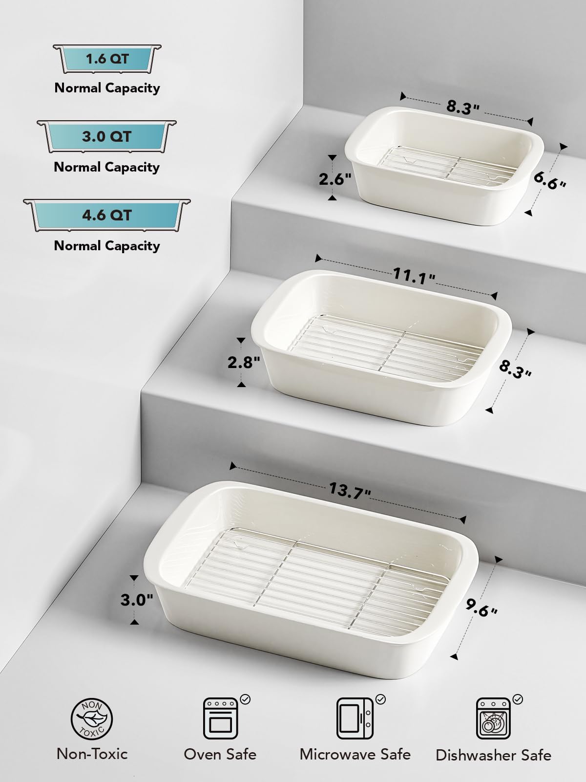 Non-stick ceramic interior and easy cleanup for LE TAUCI