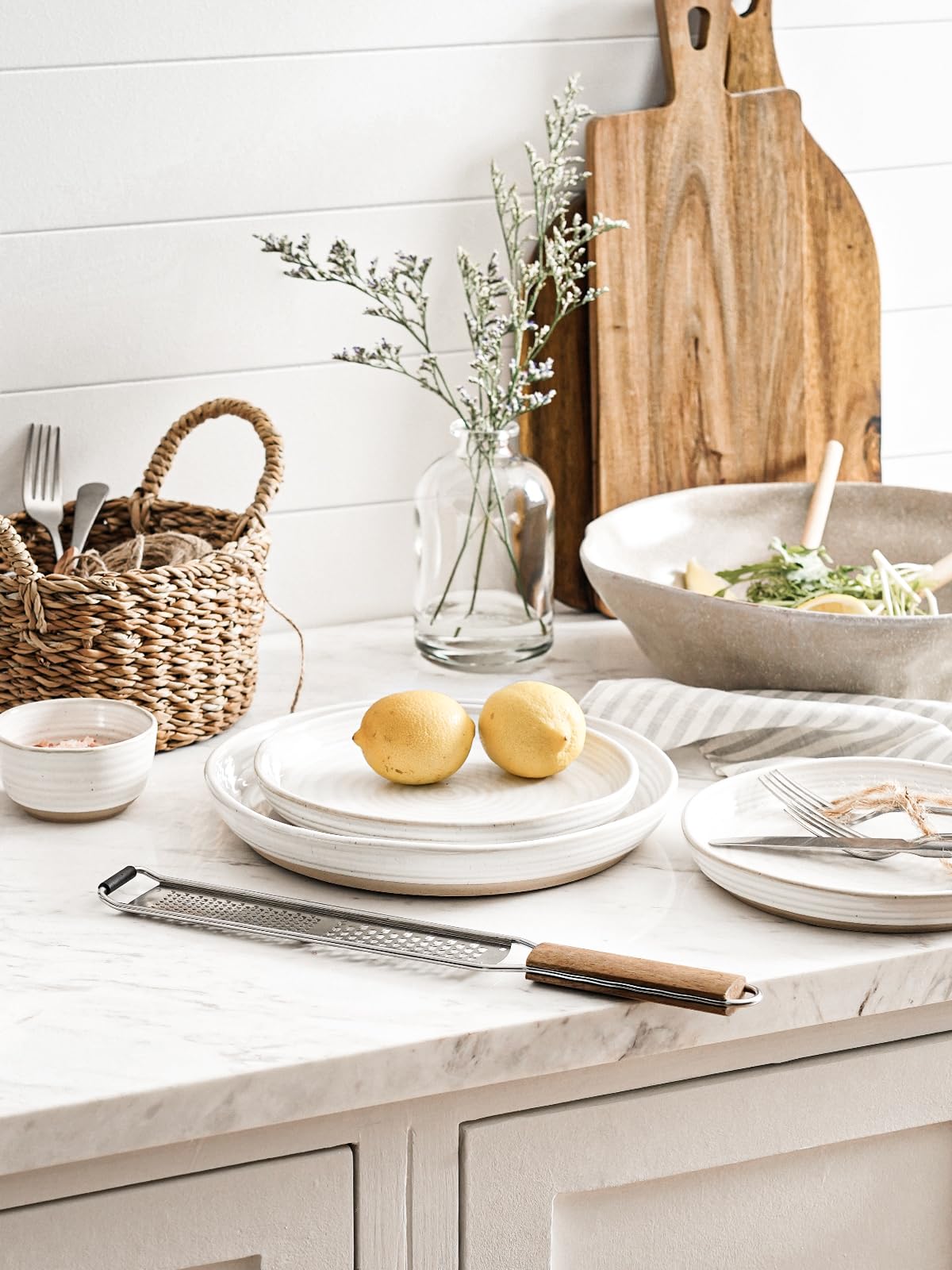 LE TAUCI oven, microwave, and dishwasher-safe dishware in Arctic White.