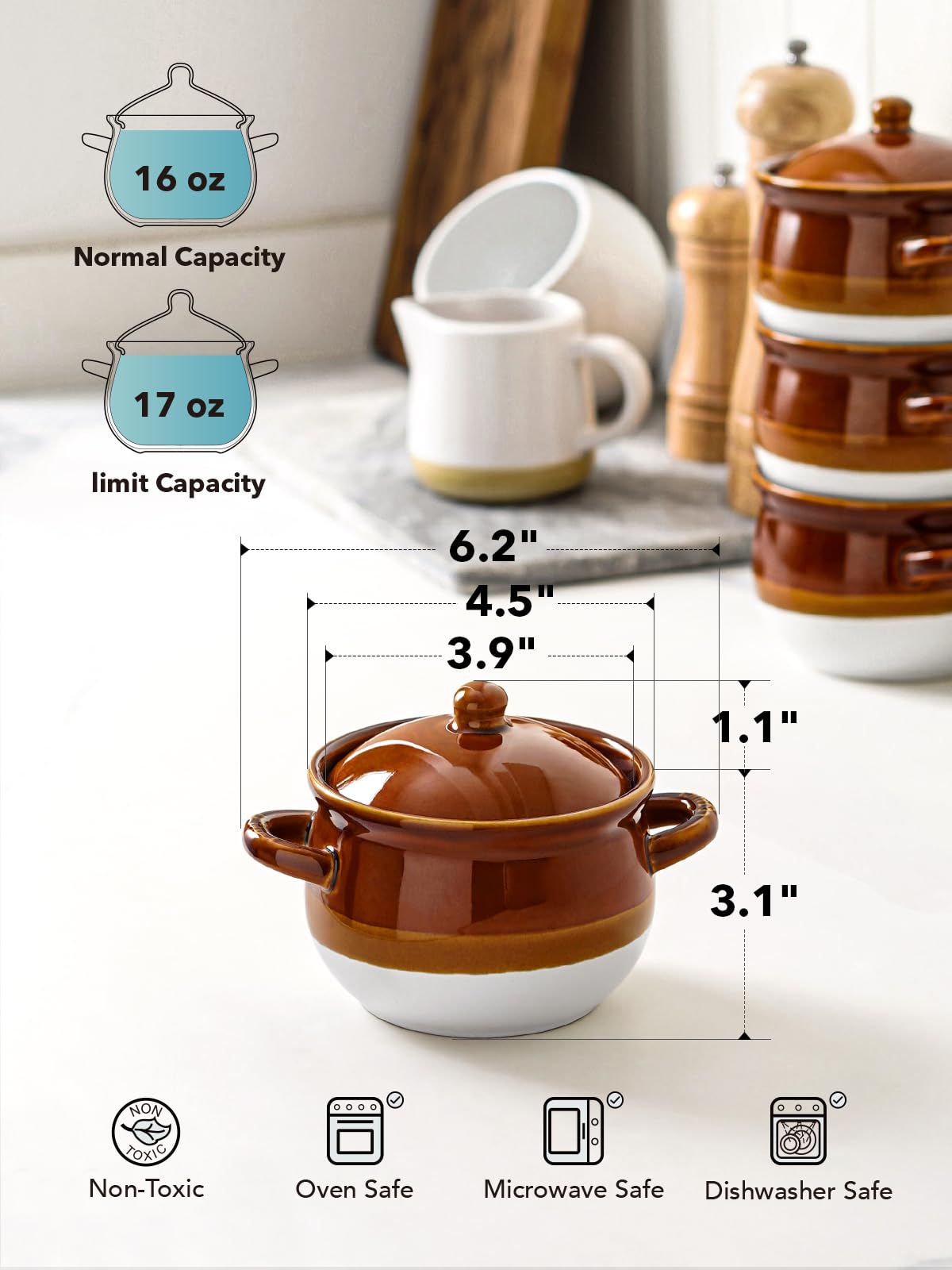 LE TAUCI oven safe and microwave safe crock withstands heat