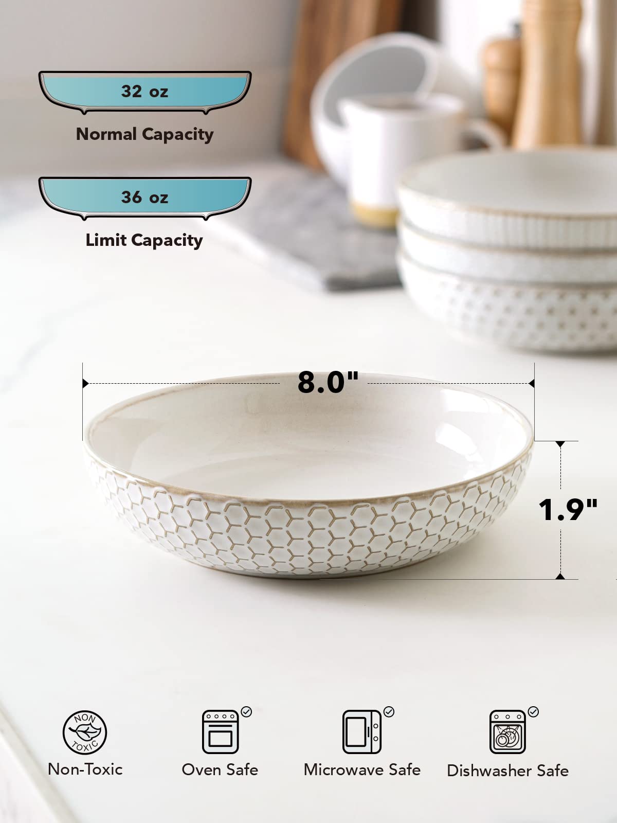 LE TAUCI stackable pasta bowls saving cabinet space