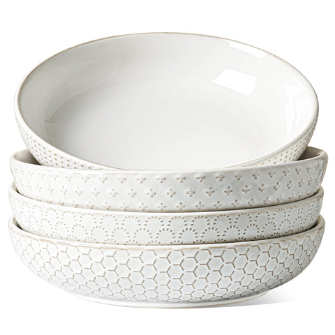 LE TAUCI Pasta Bowls 42oz Arctic White, 9-inch, ideal for generous pasta servings.