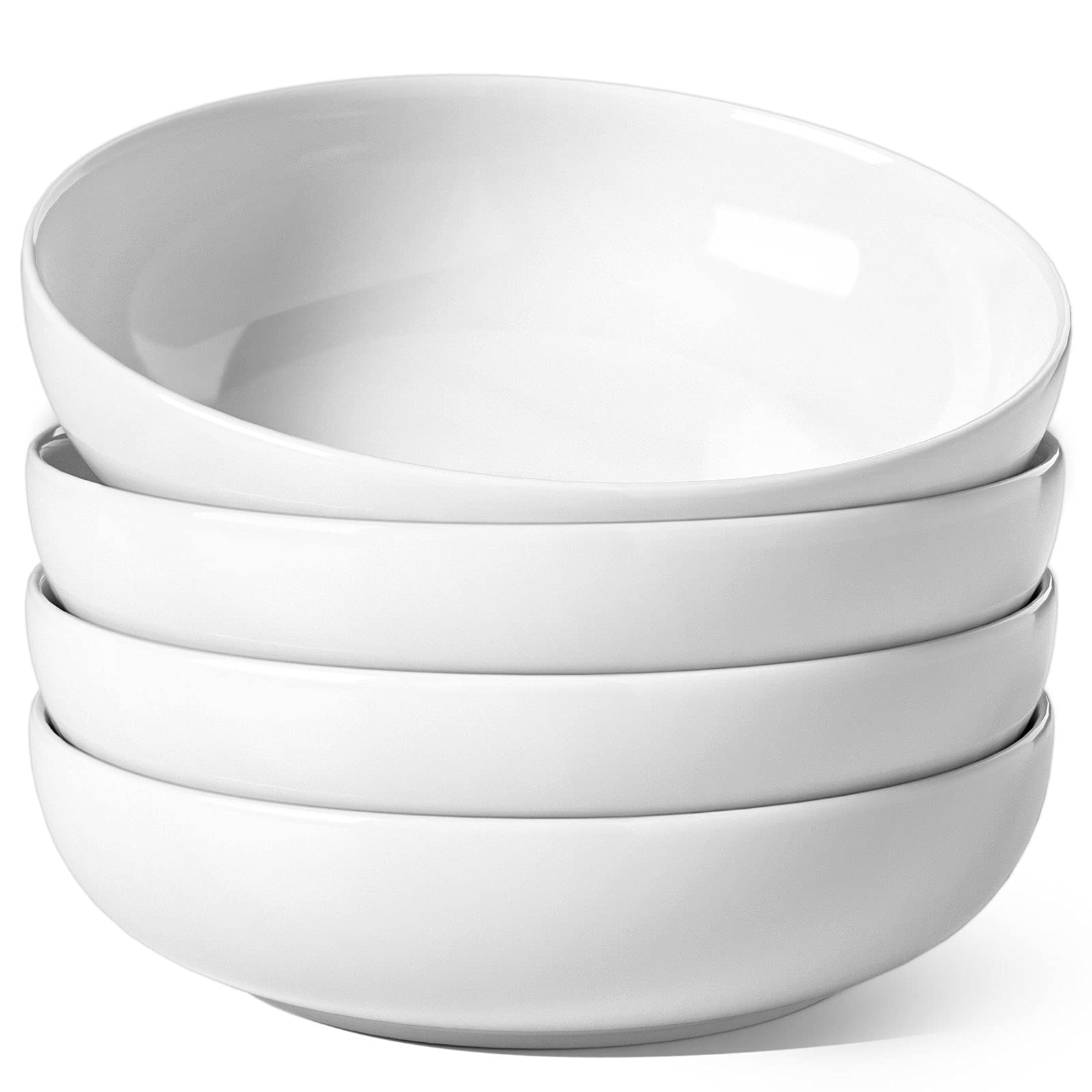 LE TAUCI pasta bowls 45oz set wide-mouth show generous portions for pasta and salads.