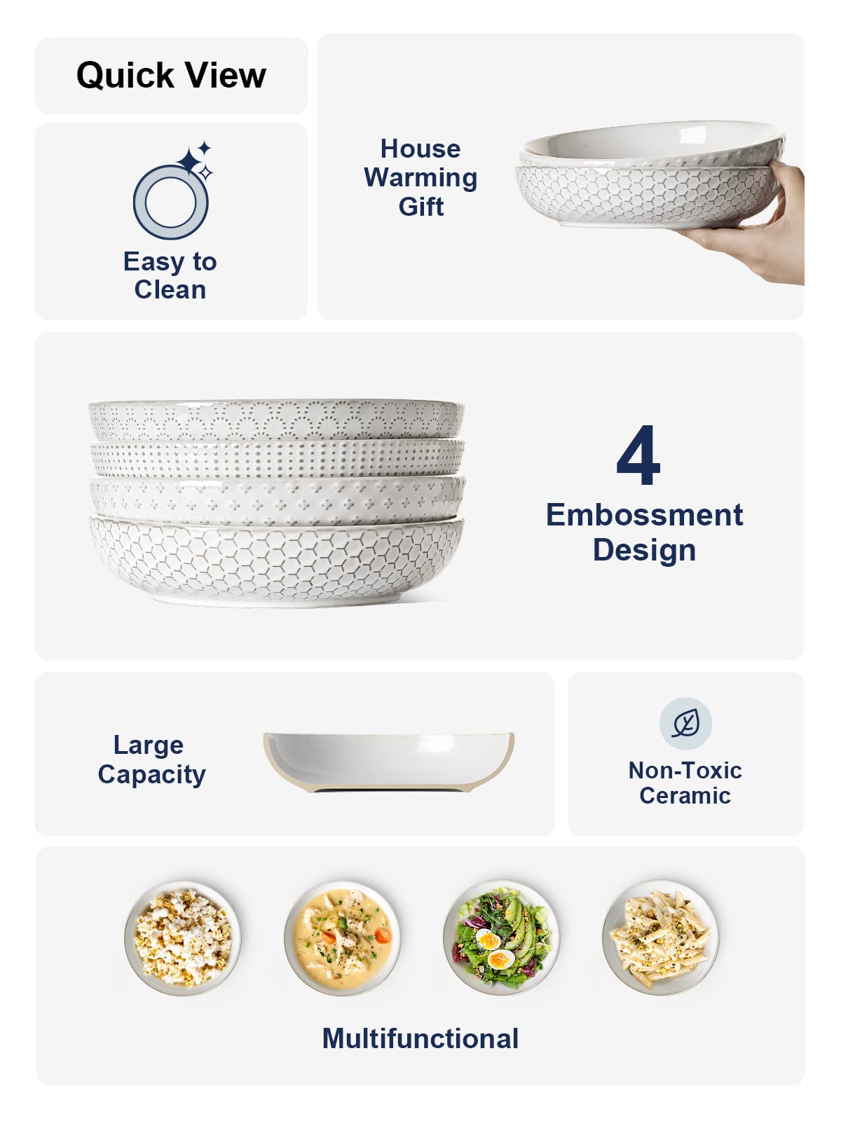 LE TAUCI stackable bowls save cabinet space in your kitchen.