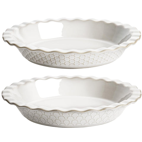 LE TAUCI pie pans 9-inch fireworks embossed, ideal for a celebration apple pie with even browning.