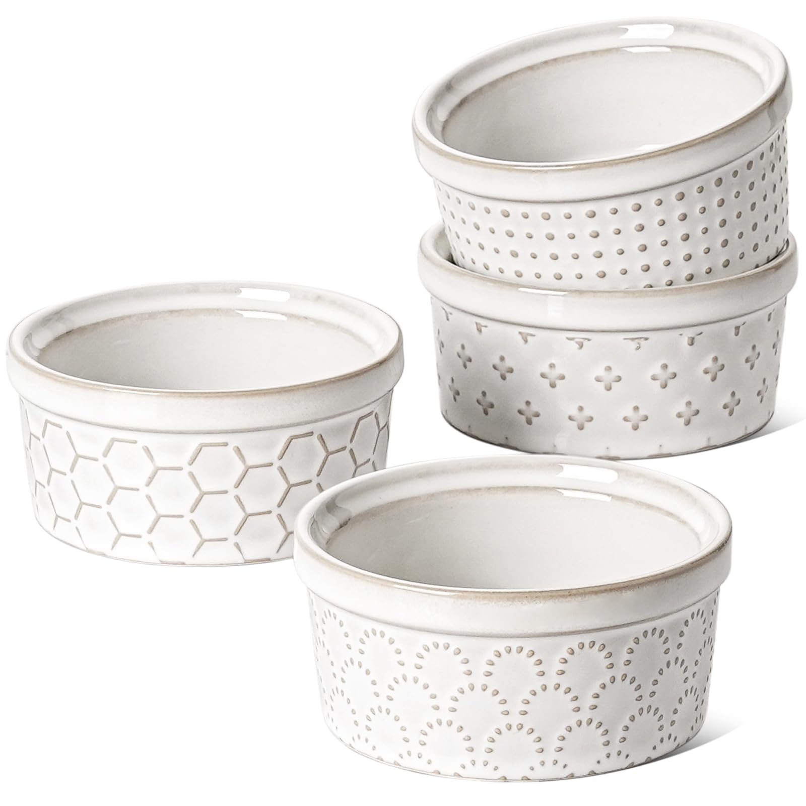 LE TAUCI ramekins 4oz oven-safe finish ideal for creme brulee and desserts.