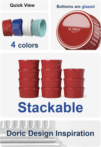LE TAUCI ramekins stacked compact storage design