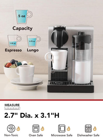 LE TAUCI set of 4 white mugs suitable for tea and espresso.