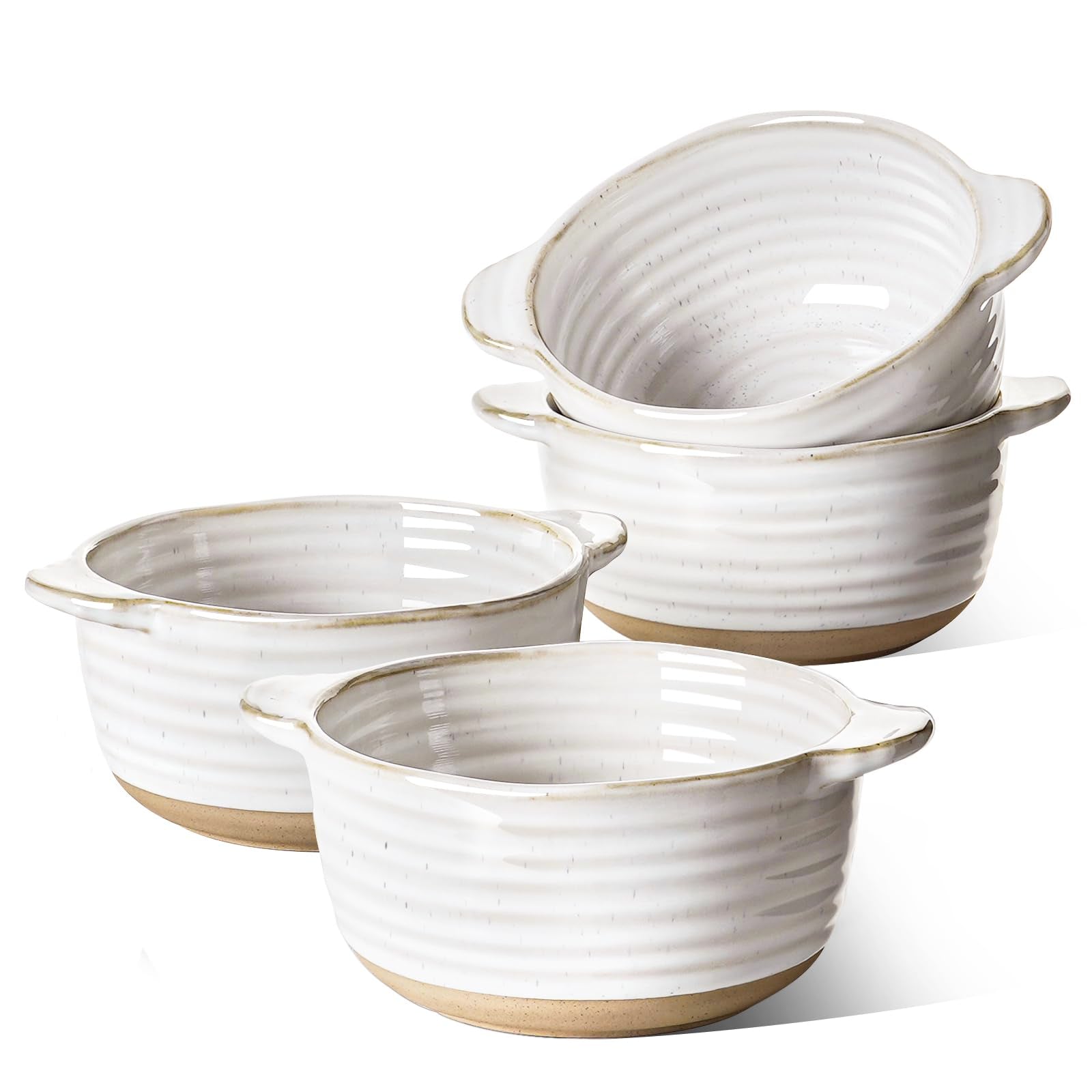 LE TAUCI soup bowls with handles, outer view for easy oven-to-table serving