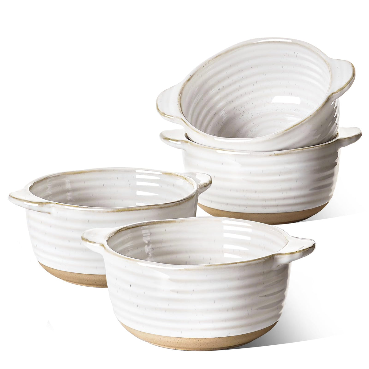 LE TAUCI soup bowls with handles, outer view for easy oven-to-table serving