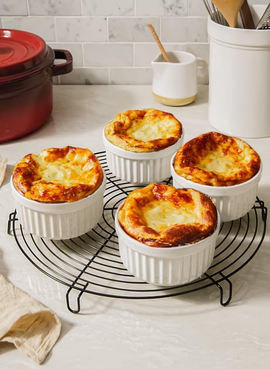 LE TAUCI stackable ramekins design saves space in the kitchen.