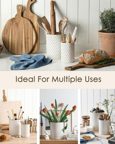 LE TAUCI Utensil Holder with spacious interior for 15 plus utensils