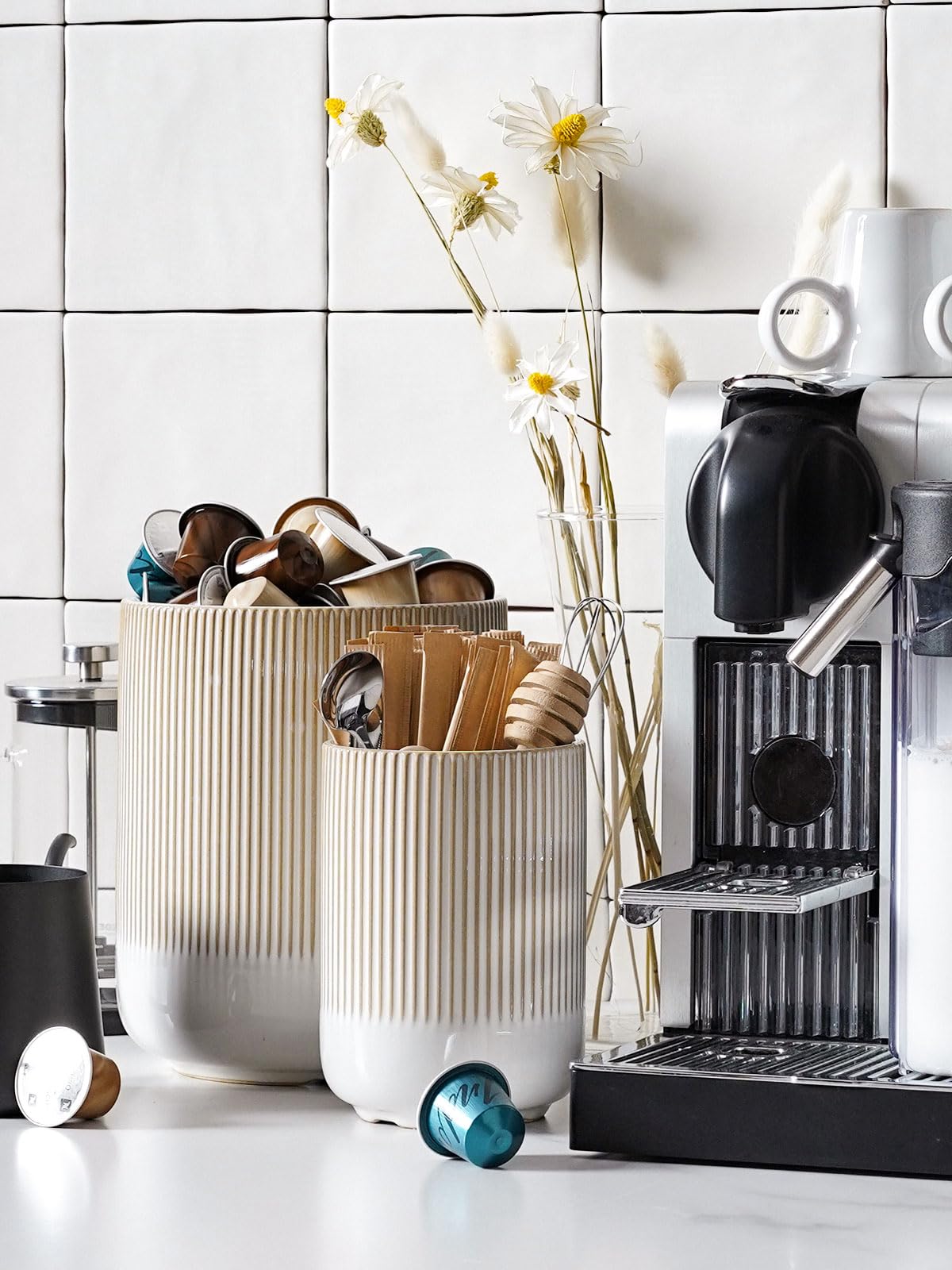 LE TAUCI duo functions as vase and utensil storage